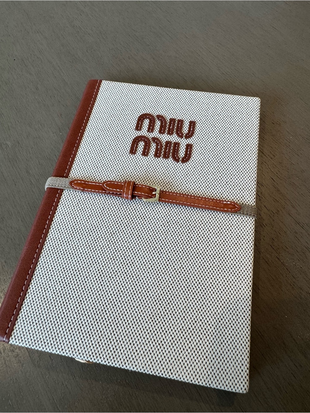 Gwp Canvas Notebook Cover with Brown Leather Trim